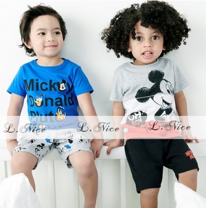 stelan baju kaos celana mickey mouse